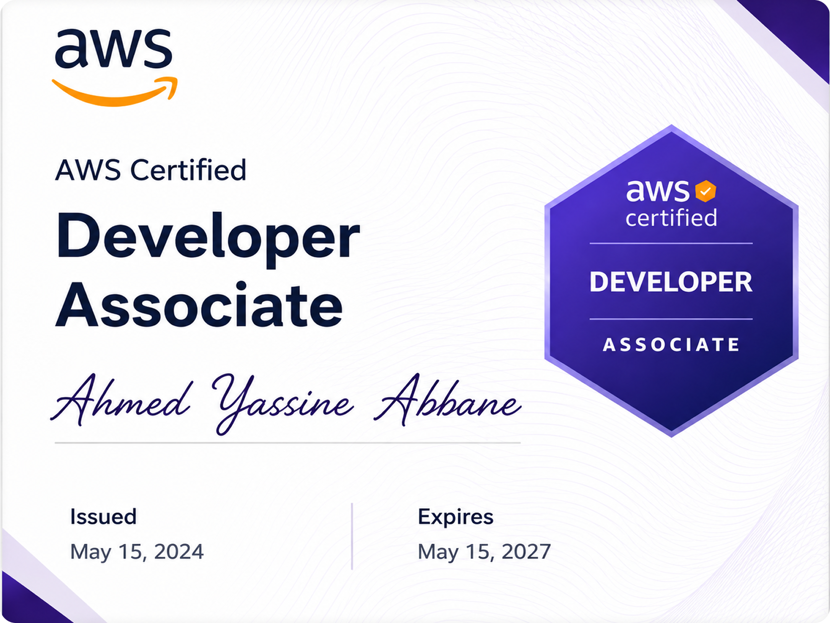 AWS Certified Developer — Associate certificate