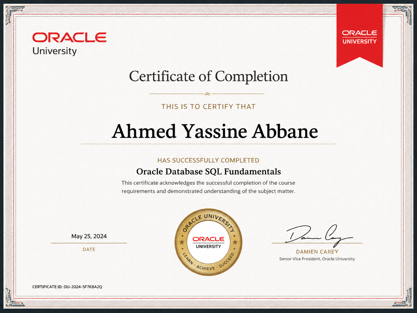 Oracle Certified Professional, Java SE 17 Developer certificate